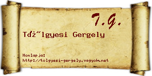 Tölgyesi Gergely névjegykártya